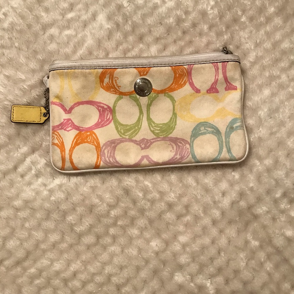 Coach pastel colored wristlet